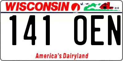 WI license plate 141OEN