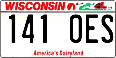 WI license plate 141OES