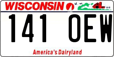 WI license plate 141OEW