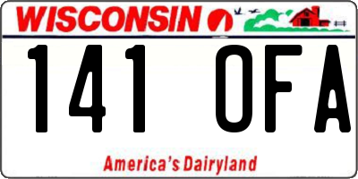 WI license plate 141OFA