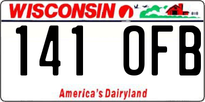 WI license plate 141OFB