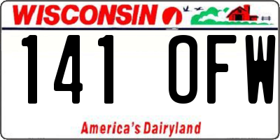 WI license plate 141OFW