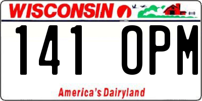 WI license plate 141OPM