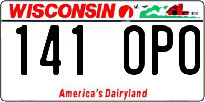 WI license plate 141OPO