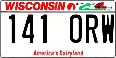 WI license plate 141ORW
