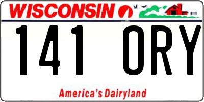 WI license plate 141ORY