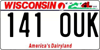 WI license plate 141OUK