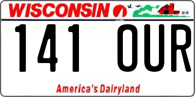 WI license plate 141OUR