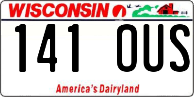 WI license plate 141OUS