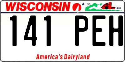 WI license plate 141PEH