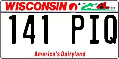 WI license plate 141PIQ