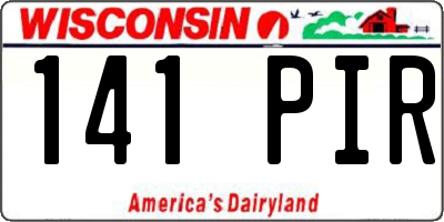 WI license plate 141PIR