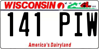 WI license plate 141PIW