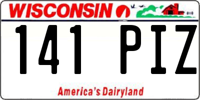 WI license plate 141PIZ