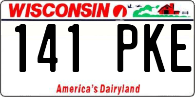 WI license plate 141PKE