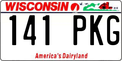 WI license plate 141PKG