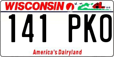 WI license plate 141PKO