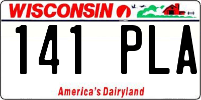 WI license plate 141PLA