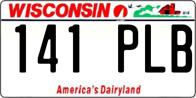 WI license plate 141PLB