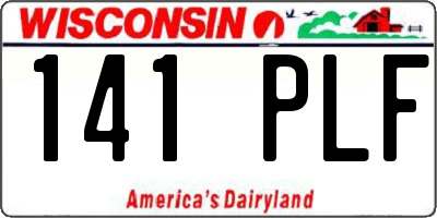 WI license plate 141PLF