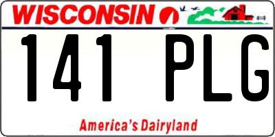 WI license plate 141PLG
