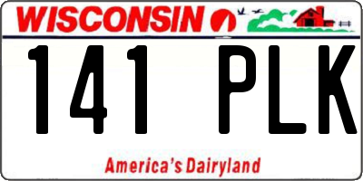 WI license plate 141PLK
