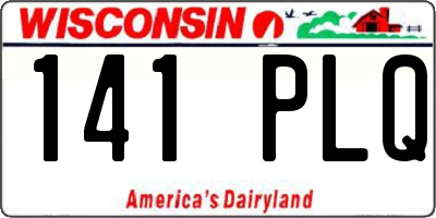 WI license plate 141PLQ