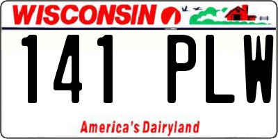 WI license plate 141PLW