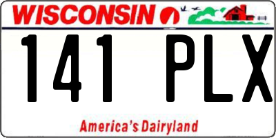 WI license plate 141PLX