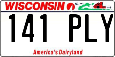 WI license plate 141PLY