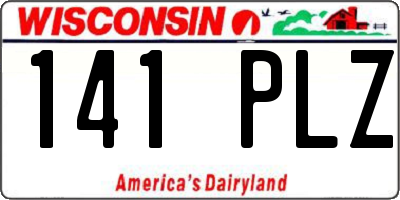 WI license plate 141PLZ