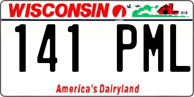 WI license plate 141PML
