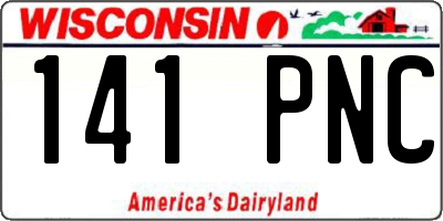 WI license plate 141PNC