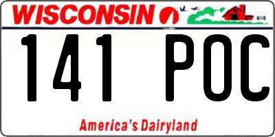 WI license plate 141POC