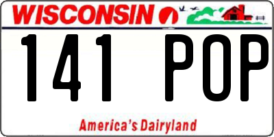 WI license plate 141POP
