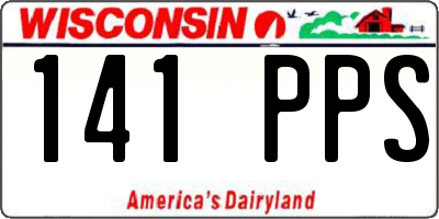 WI license plate 141PPS
