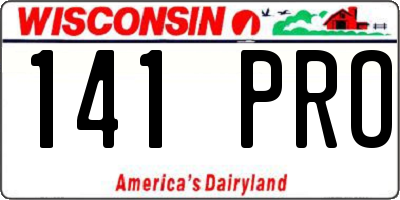 WI license plate 141PRO