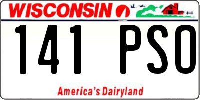 WI license plate 141PSO
