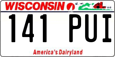 WI license plate 141PUI