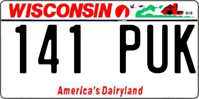 WI license plate 141PUK