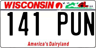 WI license plate 141PUN