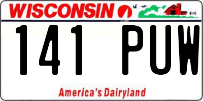 WI license plate 141PUW