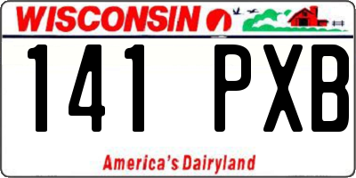 WI license plate 141PXB