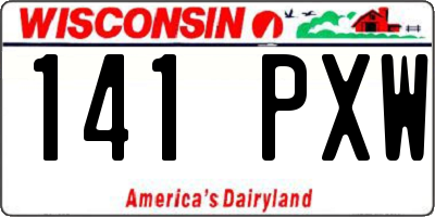 WI license plate 141PXW