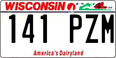 WI license plate 141PZM
