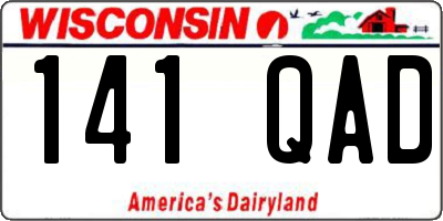 WI license plate 141QAD