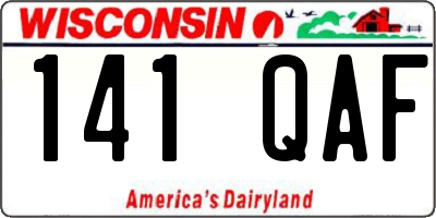 WI license plate 141QAF