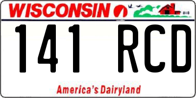WI license plate 141RCD