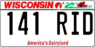 WI license plate 141RID
