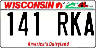 WI license plate 141RKA